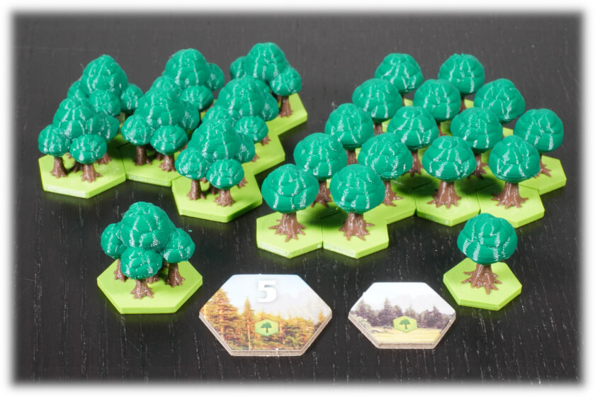 TFA-T-01 Terraforming Mars Ares Expedtion boardgame 3D trees