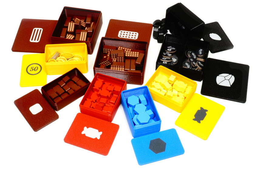 CF-I-01 Inlays Chocolate Factory boardgame resources with lid