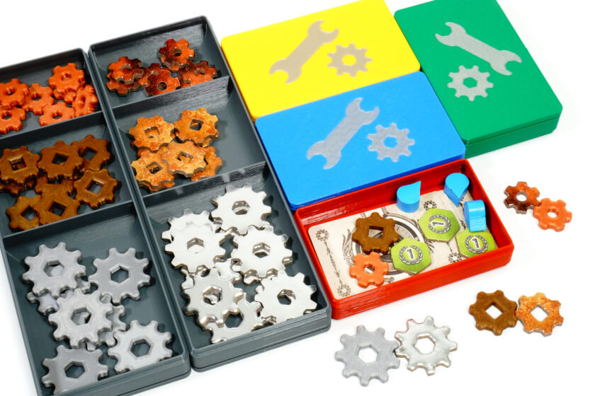COR-I-01 Corrosion boardgame Inlay player gears boxes lid