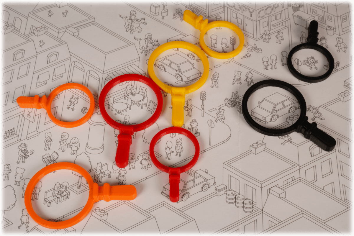 MM-T-01 Upgrade tokens Micro Macro boardgame Eurohell two sizes magnifying glasses
