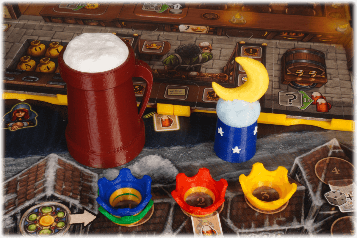 Upgrade Token Taverns of Tiefenthal boardgame Eurohell player crown beer mug moon