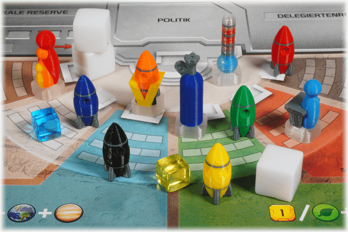 TFM-T-01 Tokens Terraforming Mars Ares Expedition boardgame Eurohell themperature, CO2, generation, venus, dominance, rocket player