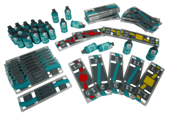 Tokens Bomb Busters boardgame Eurohell Design wires oxygen bottle