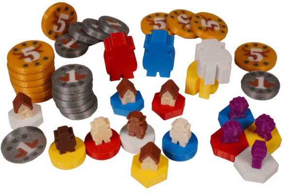 Tokens Great Western Trail El Paso boardgame Eurohell Design player coins