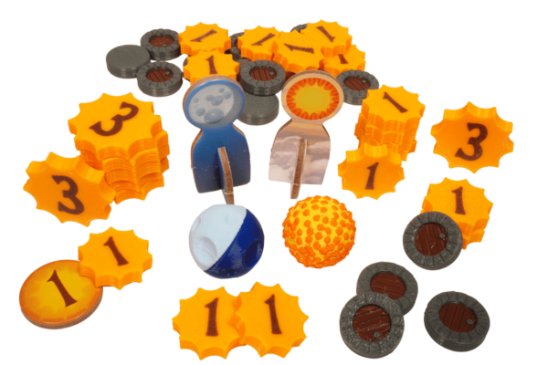 EVDD-T-01 Token Everdell Duo boardgame Eurohell Design sun moon points