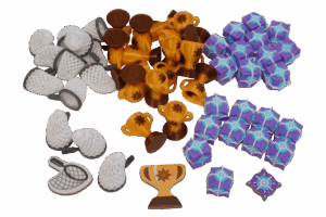 Tokens Wondrous Creatures boardgame Eurohell Design energies, butterfly nets, trophies