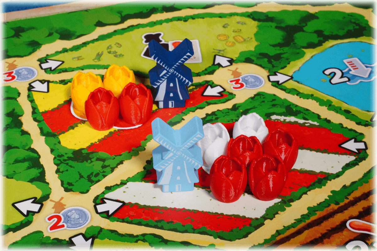 WIV-T-01 Tokens Windmill Valley boardgame Eurohell flowers
